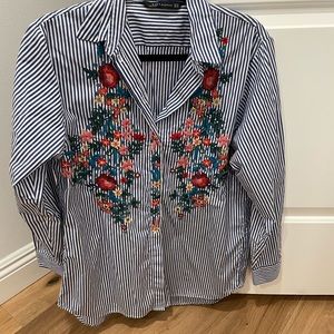 Zara Flowered Long Sleeve Blouse